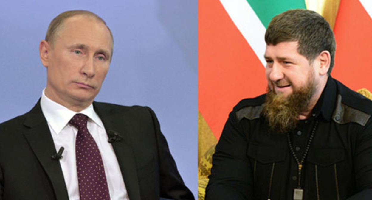 Vladimir Putin (left) and Ramzan Kadyrov. Collage prepared by the Caucasian Knot. Photo: http://kremlin.ru/ https://www.grozny-inform.ru/news/society/131164/ Vladimir Putin (left) and Ramzan Kadyrov. Collage prepared by the Caucasian Knot. Photo: http://kremlin.ru/ https://www.grozny-inform.ru/news/society/131164/