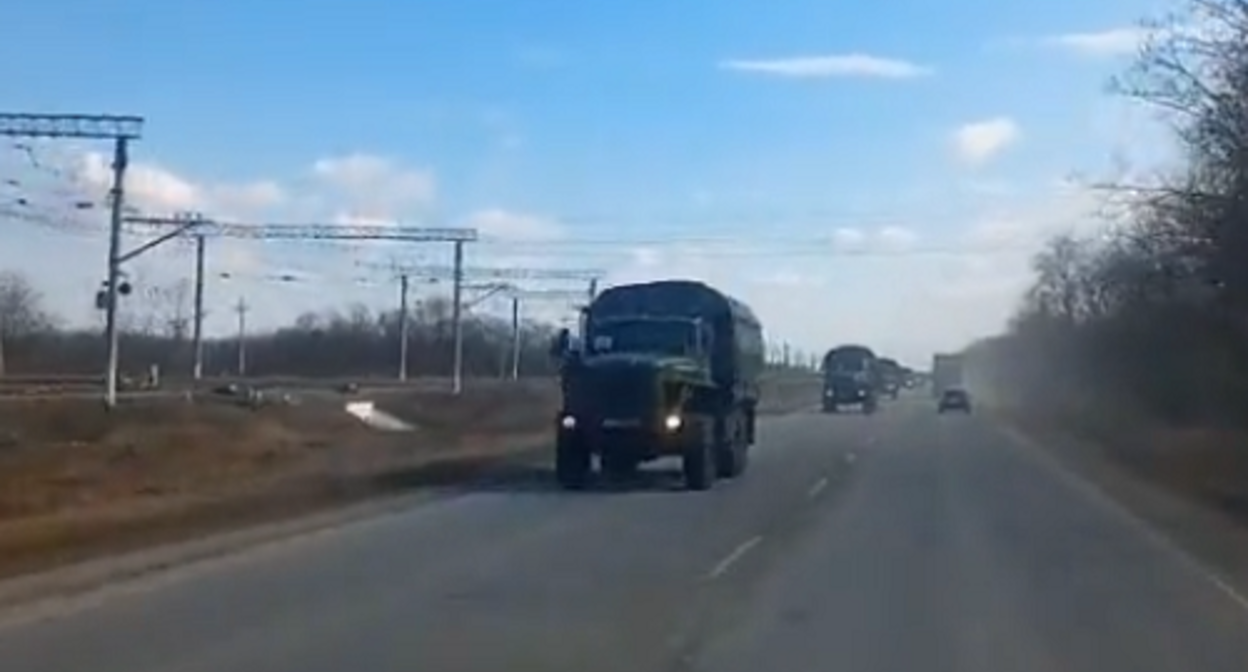 Armored vehicles of the Sever regiment. Screenshot: twitter.com/GirkinGirkin/status/1488749359911079941 Armored vehicles of the Sever regiment. Screenshot: twitter.com/GirkinGirkin/status/1488749359911079941