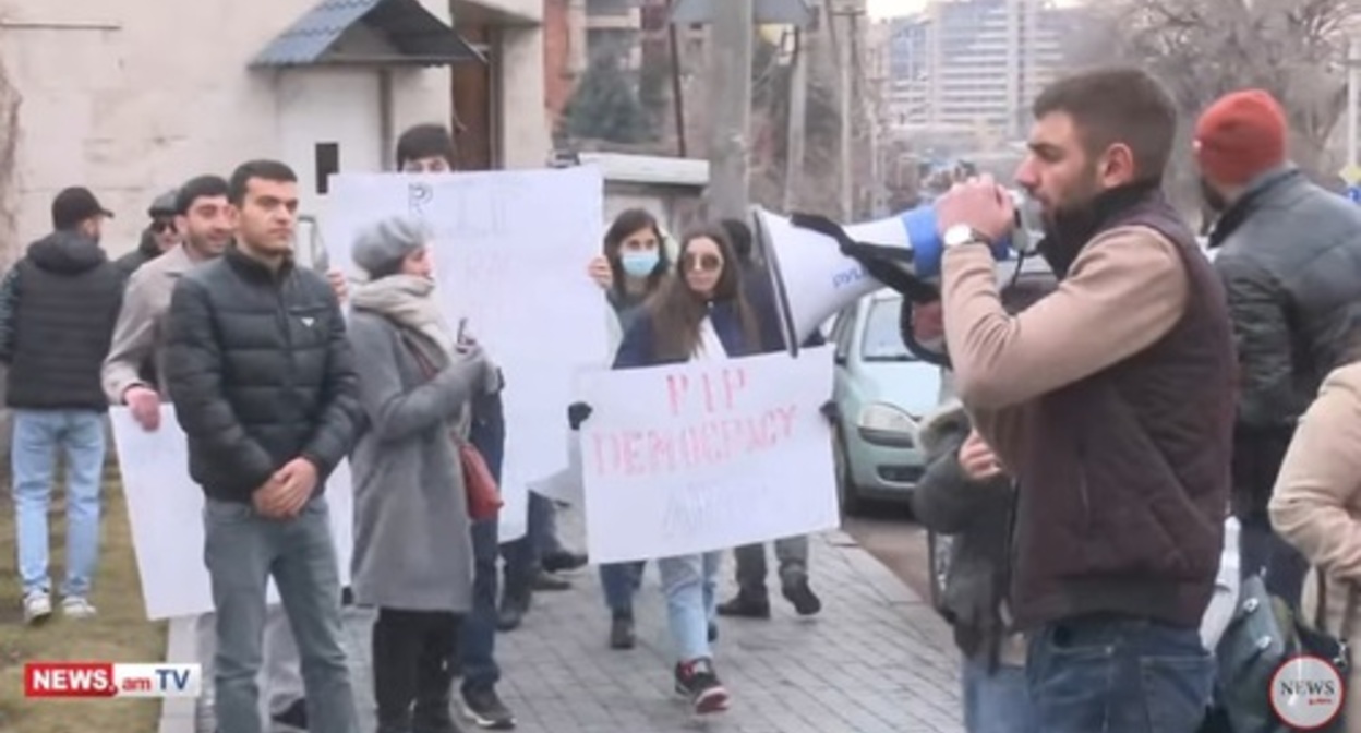 Activists of the youth wing of the ARF (Armenian Revolutionary Federation) "Dashnaktsutyun" at a rally in Yerevan. Screenshot of the video https://www.youtube.com/watch?v=5553McSRSJM&feature=emb_imp_woyt Activists of the youth wing of the ARF (Armenian Revolutionary Federation) "Dashnaktsutyun" at a rally in Yerevan. Screenshot of the video https://www.youtube.com/watch?v=5553McSRSJM&feature=emb_imp_woyt