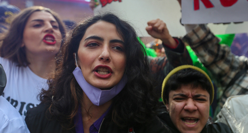 A group of feminists held a march in Baku. Photo by Aziz Karimov for the "Caucasian Knot" A group of feminists held a march in Baku. Photo by Aziz Karimov for the "Caucasian Knot"