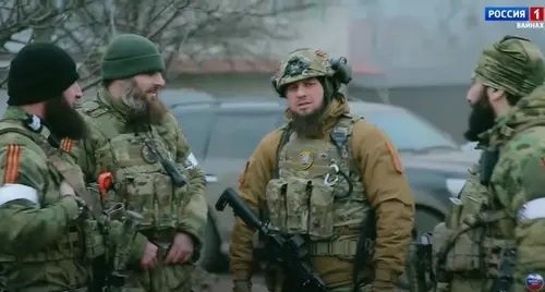 Chechen law enforcers in Ukraine. Image made from video posted by GTRK ‘Vainah’ channel at: https://www.youtube.com/watch?v=okewIraIshE Chechen law enforcers in Ukraine. Image made from video posted by GTRK ‘Vainah’ channel at: https://www.youtube.com/watch?v=okewIraIshE