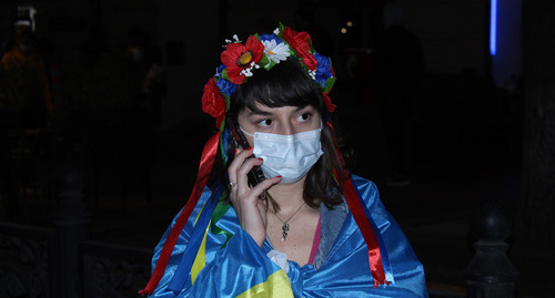 A resident of Georgia attends rally in support of Ukraine. Photo by Inna Kukudzhanova for the Caucasian Knot A resident of Georgia attends rally in support of Ukraine. Photo by Inna Kukudzhanova for the Caucasian Knot