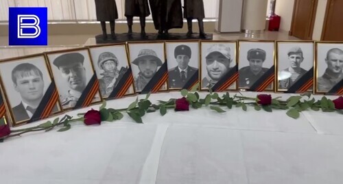 Portraits of the fighters perished in the special operation in Ukraine. Screenshot of the video https://t.me/gtrkdagestan/4977 Portraits of the fighters perished in the special operation in Ukraine. Screenshot of the video https://t.me/gtrkdagestan/4977