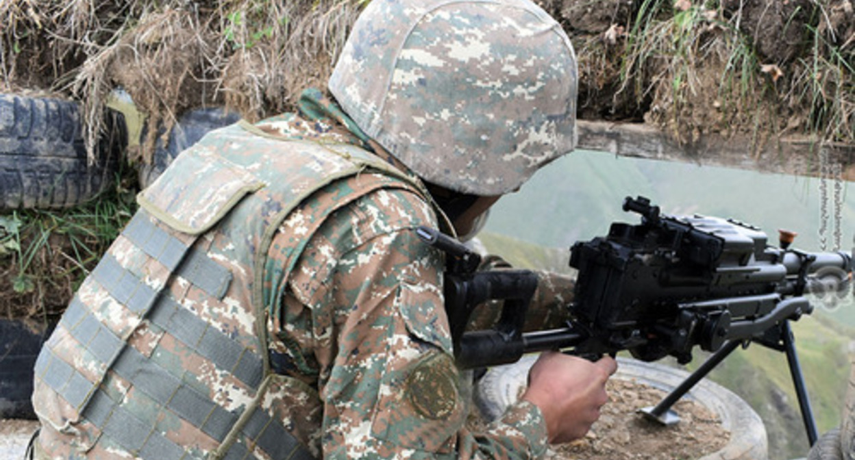 Combat position of the Armenian Army. Photo courtesy of the press service of the Ministry of Defence of Armenia, https://mil.am/hy/news/8402 Combat position of the Armenian Army. Photo courtesy of the press service of the Ministry of Defence of Armenia, https://mil.am/hy/news/8402