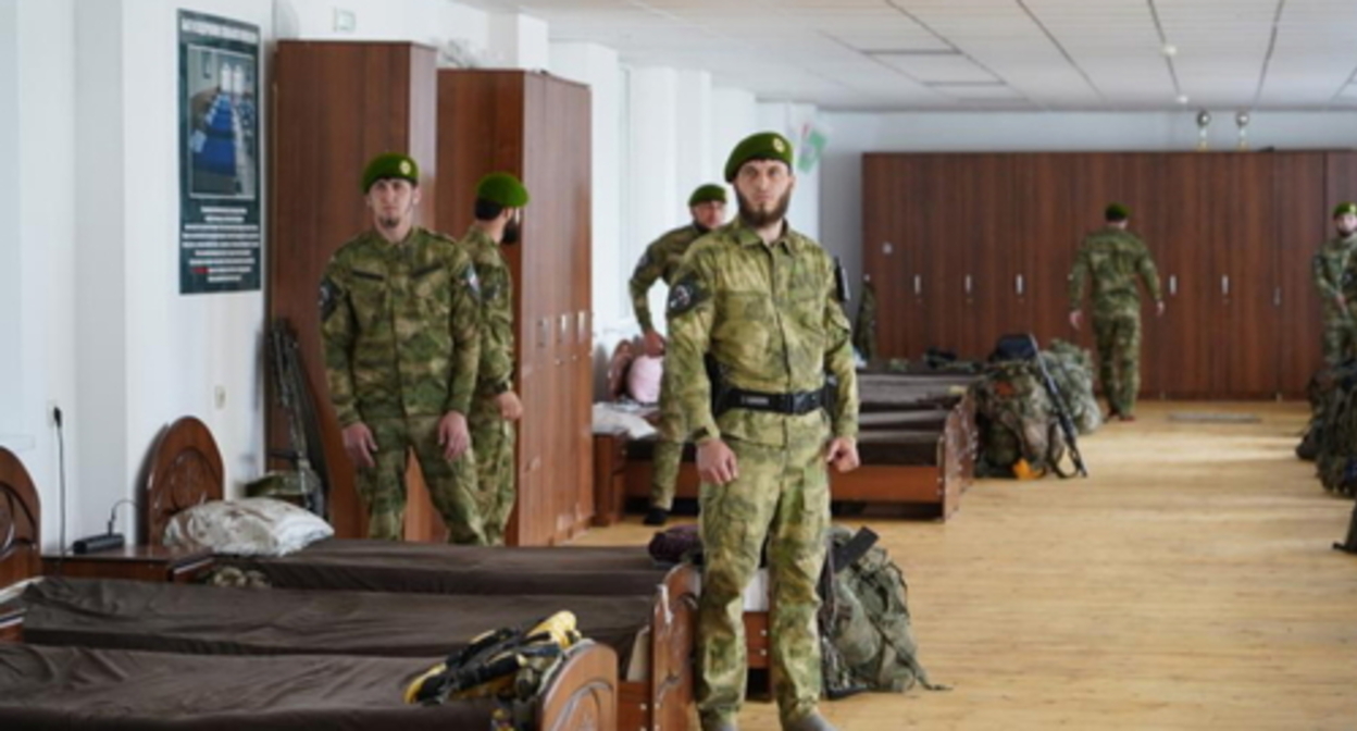 A barrack of the “Sever-Akhmat” battalion. Photo: https://www.grozny-inform.ru/news/politic/140733/ A barrack of the “Sever-Akhmat” battalion. Photo: https://www.grozny-inform.ru/news/politic/140733/
