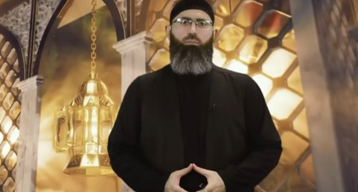 Adam Shakhidov, advisor to the head of Chechnya, Ramzan Kadyrov, on religious issues. Image made from video posted at: https://t.me/RKadyrov_95/2601 Adam Shakhidov, advisor to the head of Chechnya, Ramzan Kadyrov, on religious issues. Image made from video posted at: https://t.me/RKadyrov_95/2601