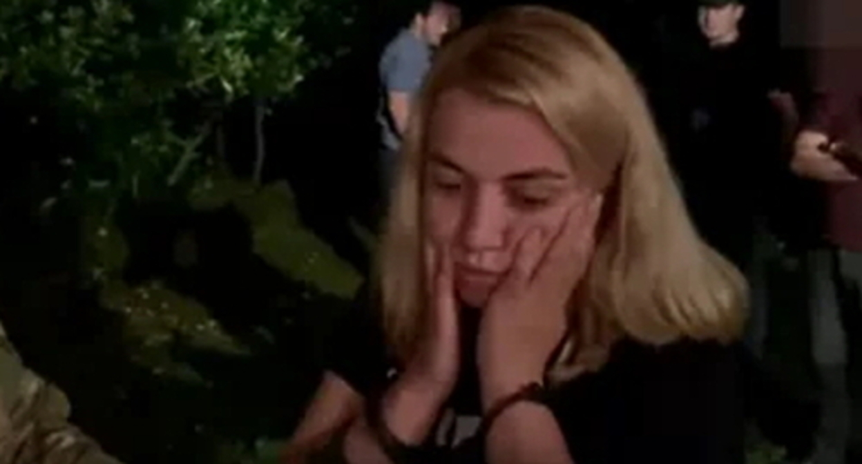 Kristine Takalandze is arrested, screenshot of the video https://www.youtube.com/watch?v=Z0wGy_7xnf0&feature=emb_imp_woyt Kristine Takalandze is arrested, screenshot of the video https://www.youtube.com/watch?v=Z0wGy_7xnf0&feature=emb_imp_woyt