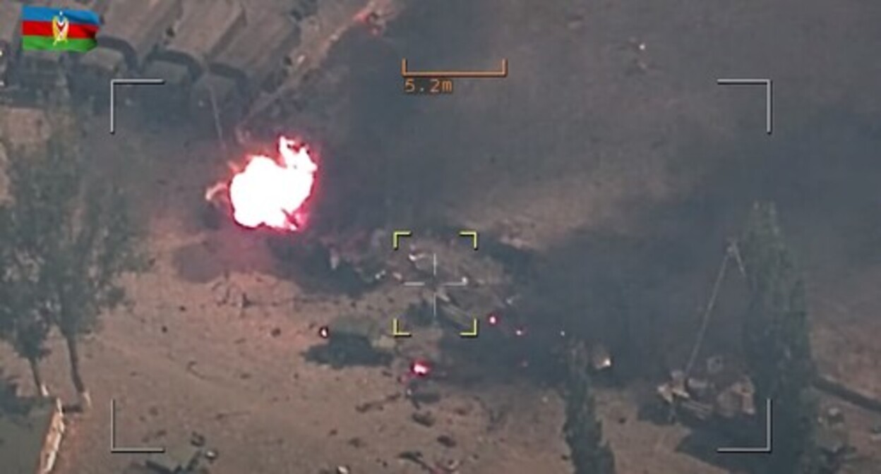 The shelling of the Armenian positions by the Azerbaijani army during the operation on August 3, 2022, called "Retribution" by the Ministry of Defense of Azerbaijan. Image made from video posted at: https://www.youtube.com/watch?v=gEAkF6xtQ1o The shelling of the Armenian positions by the Azerbaijani army during the operation on August 3, 2022, called "Retribution" by the Ministry of Defense of Azerbaijan. Image made from video posted at: https://www.youtube.com/watch?v=gEAkF6xtQ1o