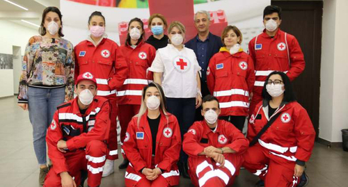 Members of the Armenian Red Cross Society. Photo by the press service of the Armenian Red Cross Society https://www.redcross.am/news/coronavirus-arcs-activities.html Members of the Armenian Red Cross Society. Photo by the press service of the Armenian Red Cross Society https://www.redcross.am/news/coronavirus-arcs-activities.html
