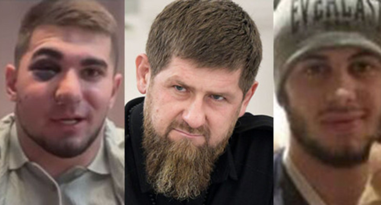 Askhab Tamaev, Ramzan Kadyrov and Dibir Makhmudov (from left to right). Collage made by the Caucasian Knot. Screenshot: https://www.youtube.com/watch?v=wvC8ocxAF0o grozny.tv Askhab Tamaev, Ramzan Kadyrov and Dibir Makhmudov (from left to right). Collage made by the Caucasian Knot. Screenshot: https://www.youtube.com/watch?v=wvC8ocxAF0o grozny.tv