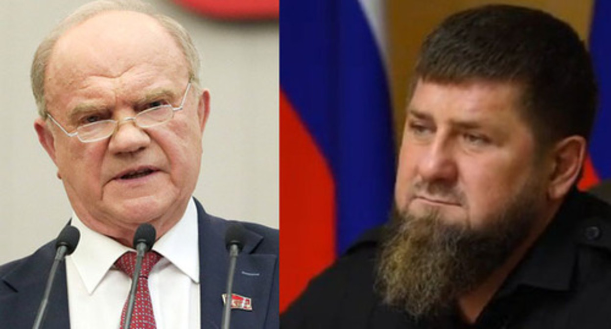 Gennady Zyuganov (on the left) and Ramzan Kadyrov. Photos: https://www.grozny-inform.ru http://duma.gov.ru Gennady Zyuganov (on the left) and Ramzan Kadyrov. Photos: https://www.grozny-inform.ru http://duma.gov.ru