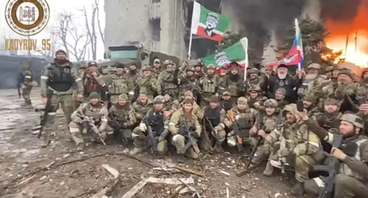 Volunteers from Chechnya in Donbass. Screenshot of the video https://vk.com/kadyrov_ramzan_ahmatovich Volunteers from Chechnya in Donbass. Screenshot of the video https://vk.com/kadyrov_ramzan_ahmatovich