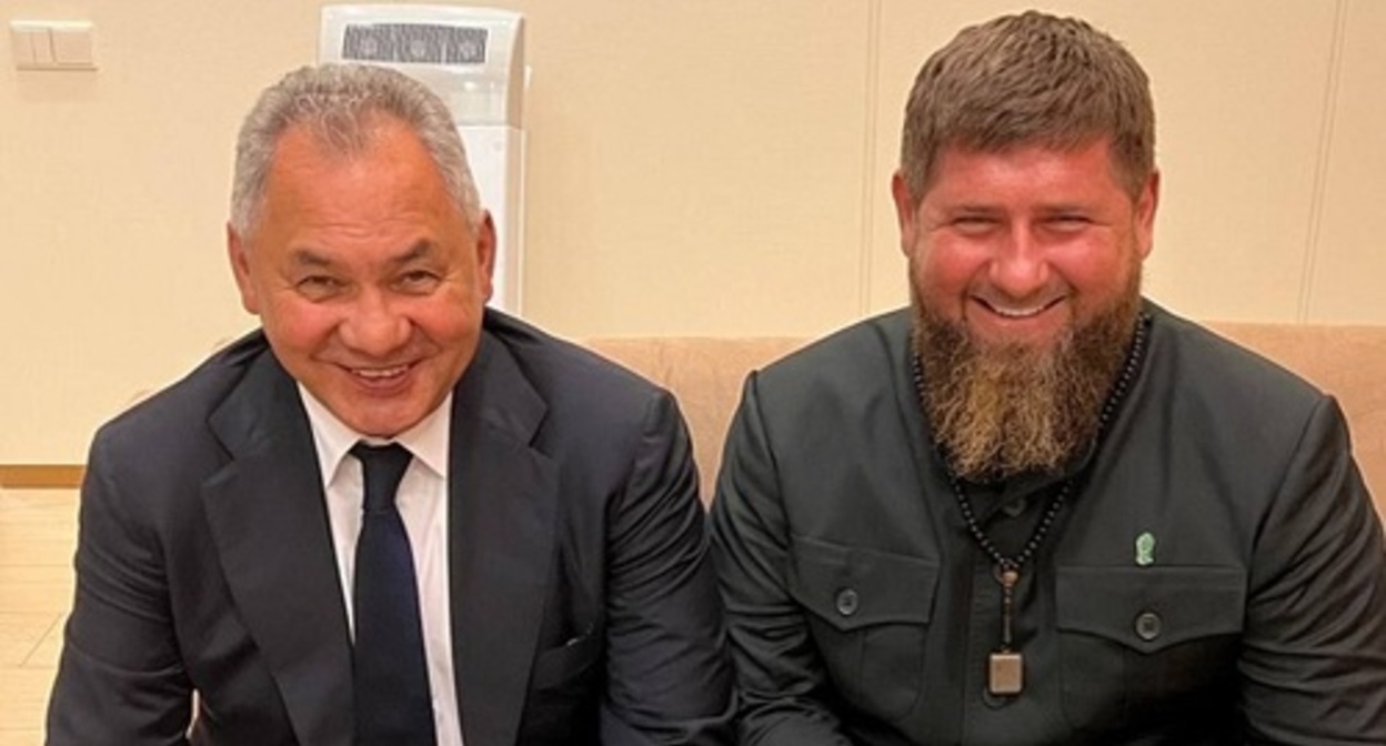 Sergey Shoigu and Ramzan Kadyrov. Photo from Kadyrov's Telegram channel published on August 6, 2022 t.me/RKadyrov_95/2660 Sergey Shoigu and Ramzan Kadyrov. Photo from Kadyrov's Telegram channel published on August 6, 2022 t.me/RKadyrov_95/2660