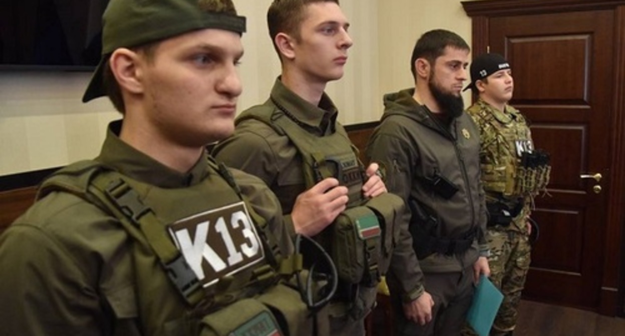 Ramzan Kadyrov's sons and Akhmaed Dudaev at the office of Denis Pushilin, the head of the DPR. Photo from Denis Pushilin's Telegram channel t.me/pushilindenis/2773 Ramzan Kadyrov's sons and Akhmaed Dudaev at the office of Denis Pushilin, the head of the DPR. Photo from Denis Pushilin's Telegram channel t.me/pushilindenis/2773