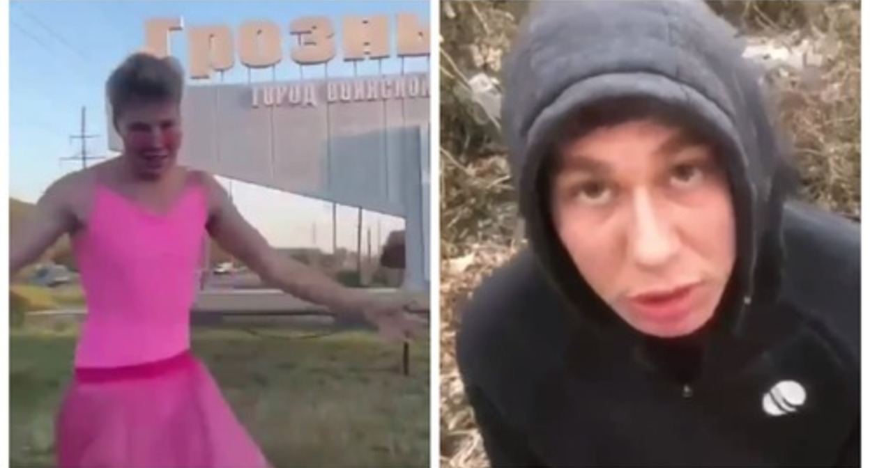 The dance at the entrance to Grozny and apologies after it. Screenshots of the video posted by the Readovka Telegram channel on October 22, 2022 https://t.me/readovkanews/45095 Collage by the "Caucasian Knot" The dance at the entrance to Grozny and apologies after it. Screenshots of the video posted by the Readovka Telegram channel on October 22, 2022 https://t.me/readovkanews/45095 Collage by the "Caucasian Knot"