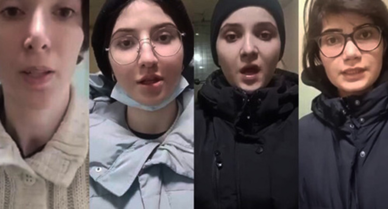 The girls from Dagestan at the "Verkhniy Lars" checkpoint. Screenshots of the videos https://m.facebook.com/mk.ksana https://vesma.today/news/post/43403-dagestanskie-devushki-popytalis The girls from Dagestan at the "Verkhniy Lars" checkpoint. Screenshots of the videos https://m.facebook.com/mk.ksana https://vesma.today/news/post/43403-dagestanskie-devushki-popytalis