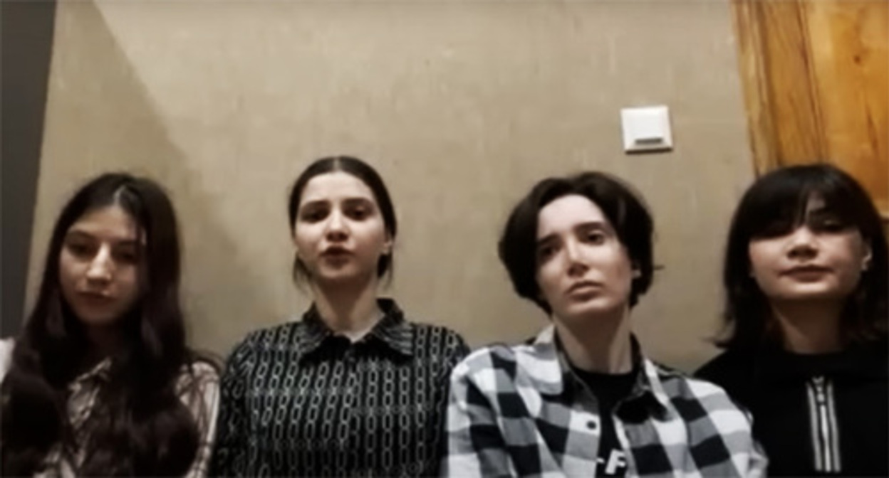 The four sisters from Dagestan who fled domestic violence. Screenshot of the video by the "Dozhd" TV Channel* * The publication has been put by the Russian Ministry of Justice (MoJ) on the register of media performing the functions of a foreign agent The four sisters from Dagestan who fled domestic violence. Screenshot of the video by the "Dozhd" TV Channel* * The publication has been put by the Russian Ministry of Justice (MoJ) on the register of media performing the functions of a foreign agent