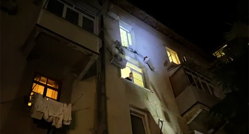 The five-storey house in Sochi, where three people died after a balcony collapsed. Photo by the Russian Ministry for Emergencies The five-storey house in Sochi, where three people died after a balcony collapsed. Photo by the Russian Ministry for Emergencies