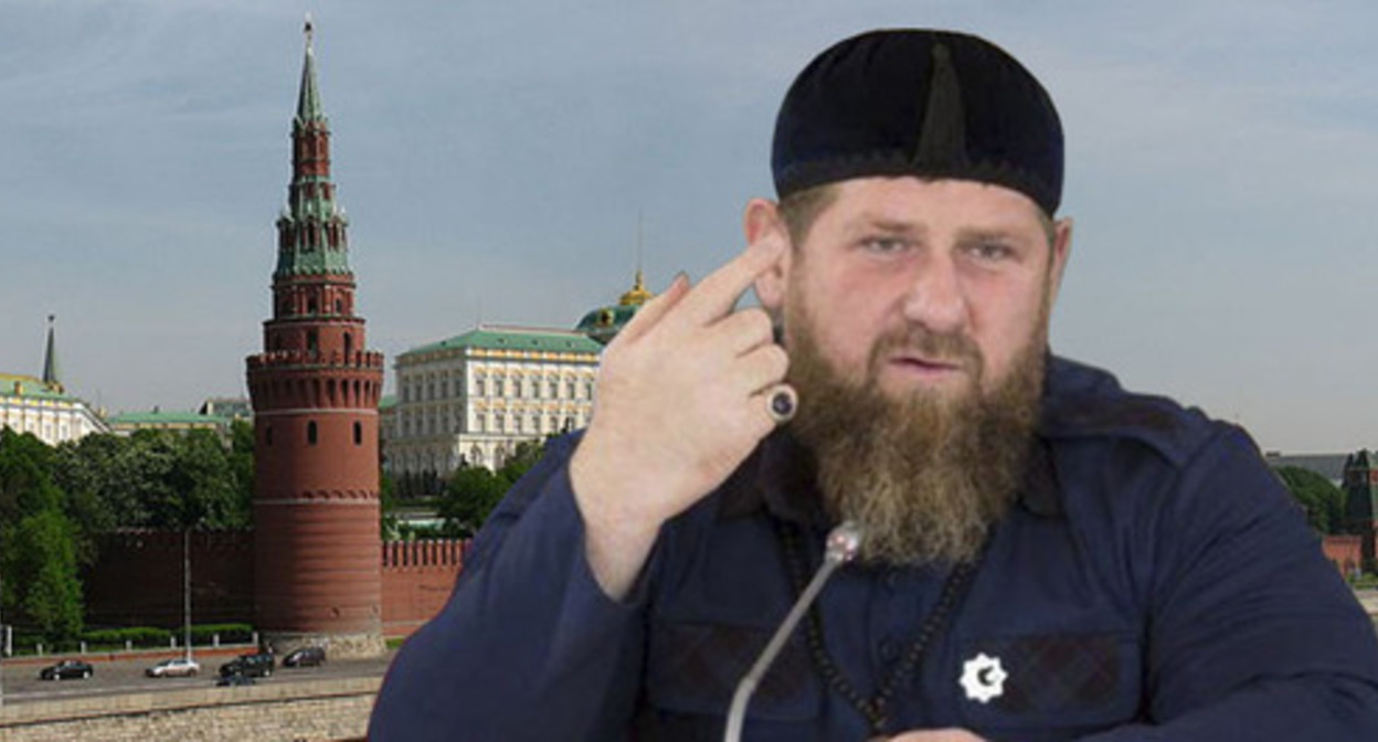 Ramzan Kadyrov against the background of Kremlin. Collage by the "Caucasian Knot". Photos: https://www.grozny-inform.ru/ Yu. Mineeva (Julmin) https://upload.wikimedia.org Ramzan Kadyrov against the background of Kremlin. Collage by the "Caucasian Knot". Photos: https://www.grozny-inform.ru/ Yu. Mineeva (Julmin) https://upload.wikimedia.org