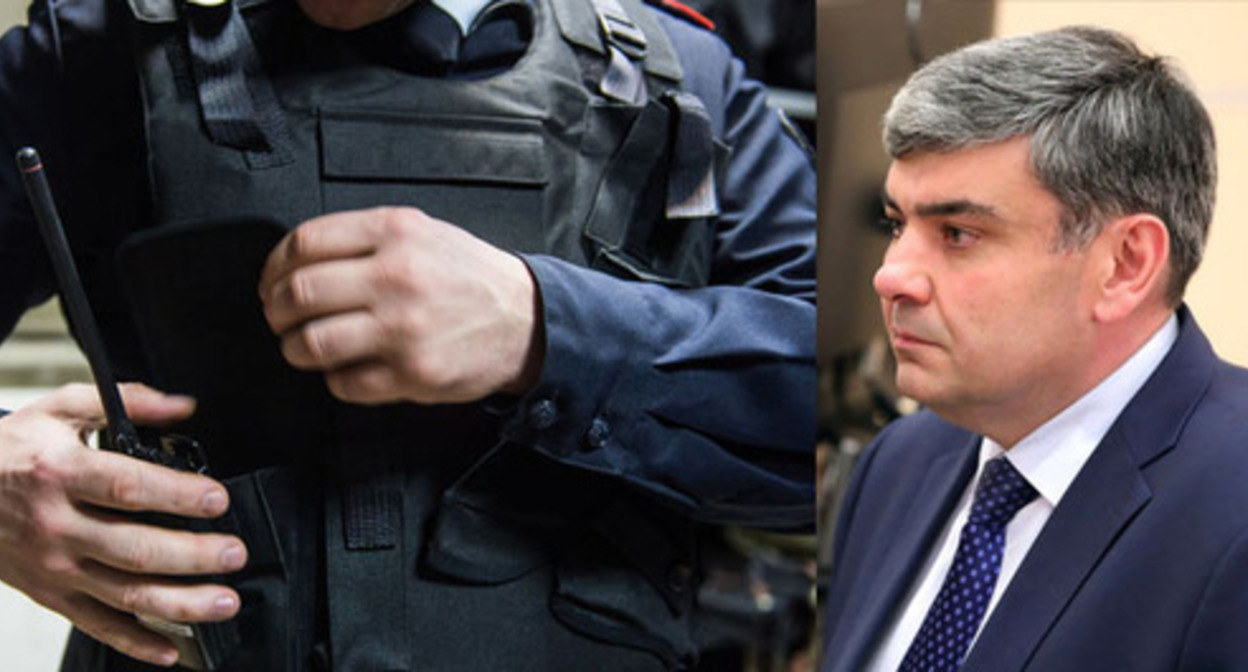 A law enforcer, Kazbek Kokov. Collage by the "Caucasian Knot". Photo by Yelena Sineok, Kremlin.ru A law enforcer, Kazbek Kokov. Collage by the "Caucasian Knot". Photo by Yelena Sineok, Kremlin.ru