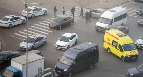 Streets cordoned off in the center of Grozny. Screenshot of the video posted on the Telegram channel "ChP Kavkaz" https://t.me/chp_kavkaz/11353" Streets cordoned off in the center of Grozny. Screenshot of the video posted on the Telegram channel "ChP Kavkaz" https://t.me/chp_kavkaz/11353"