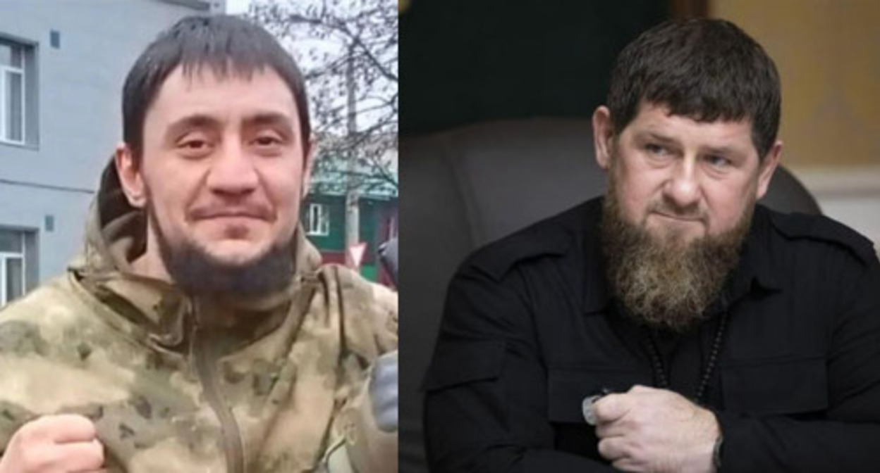 Djambulat Zauraev (on the left) and Ramzan Kadyrov. Collage by the "Caucasian Knot." Photos: https://www.grozny-inform.ru https://24tv.ua" Djambulat Zauraev (on the left) and Ramzan Kadyrov. Collage by the "Caucasian Knot." Photos: https://www.grozny-inform.ru https://24tv.ua"