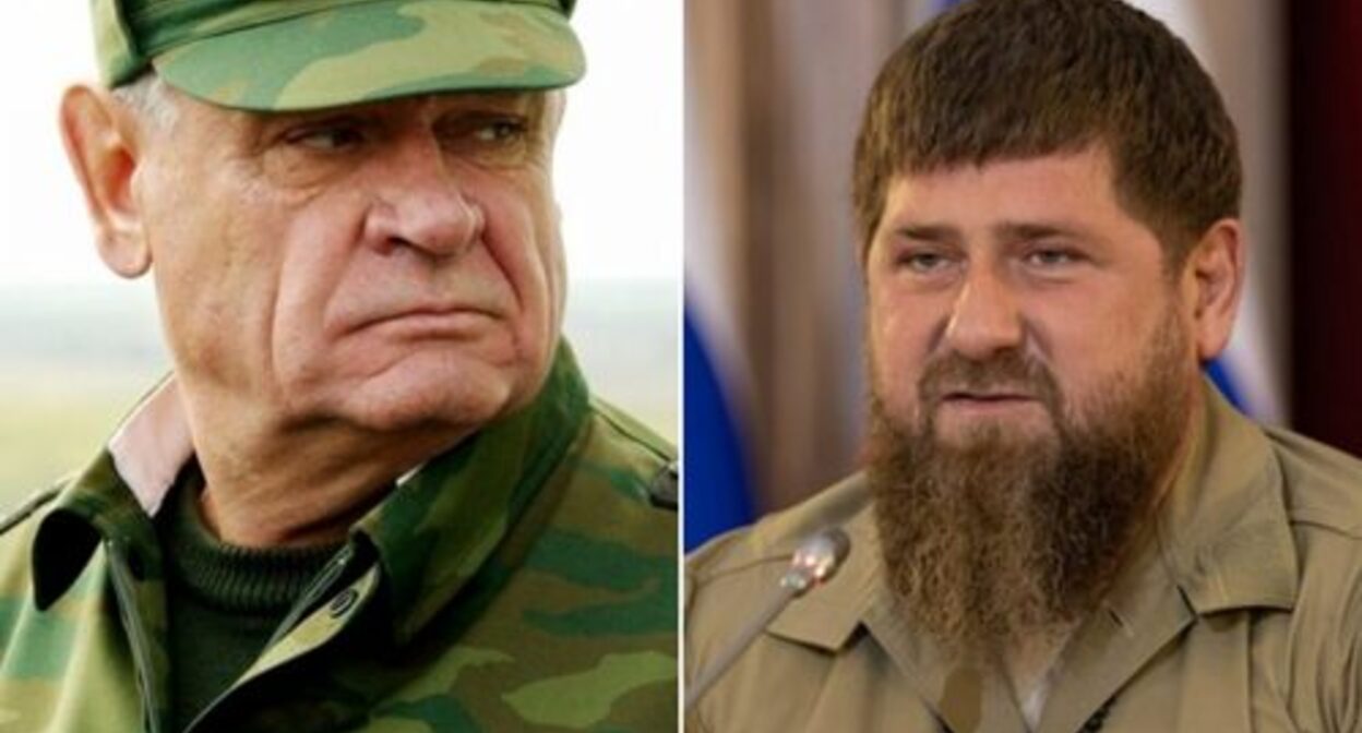 Vladimir Boldyrev (on the left) and Ramzan Kadyrov. Collage by the "Caucasian Knot" https://bloknot.ru/politika/e-ks-glava-suhoputny-h-vojsk-boldy-rev-otvetil-kady-rovu-na-generala-bla-bla-bla-1045294.html Vladimir Boldyrev (on the left) and Ramzan Kadyrov. Collage by the "Caucasian Knot" https://bloknot.ru/politika/e-ks-glava-suhoputny-h-vojsk-boldy-rev-otvetil-kady-rovu-na-generala-bla-bla-bla-1045294.html