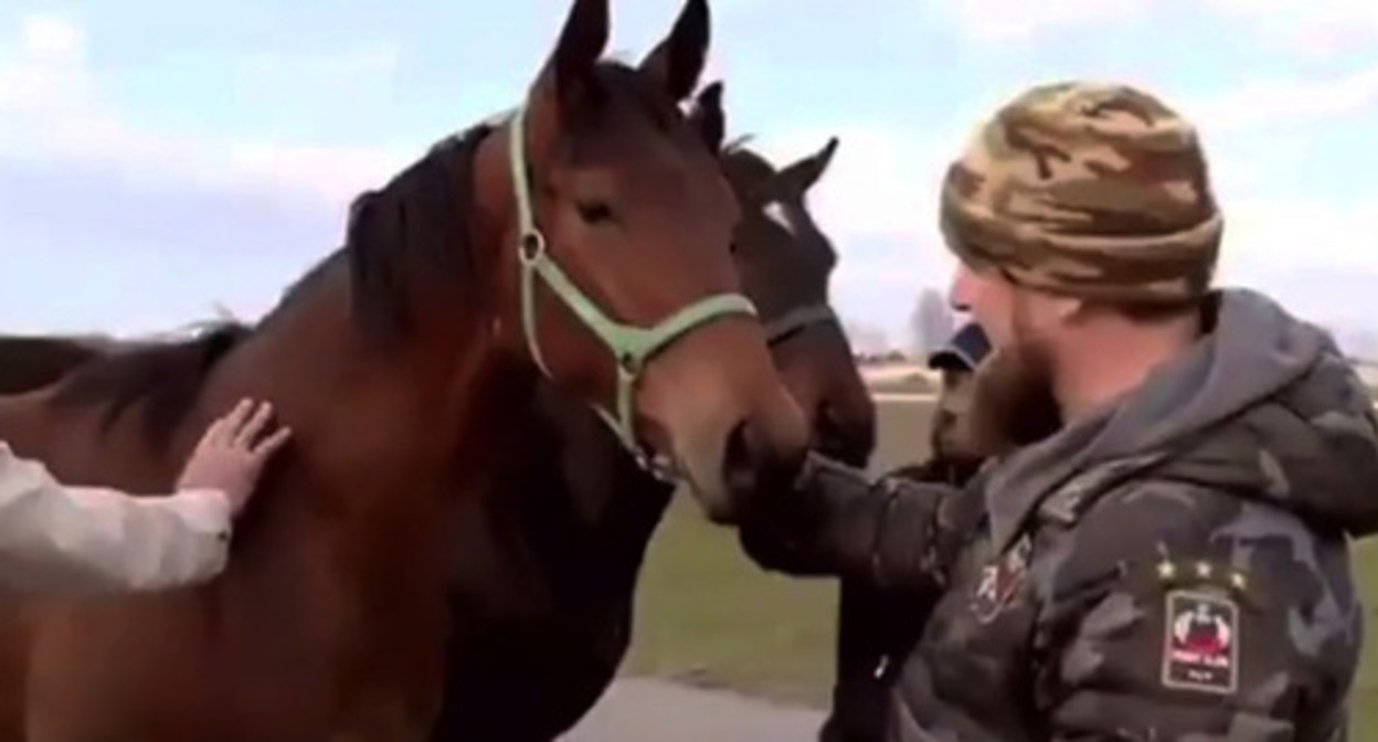 Ramzan Kadyrov with horses. Photo: Grozny Inform https://www.grozny-inform.ru Ramzan Kadyrov with horses. Photo: Grozny Inform https://www.grozny-inform.ru
