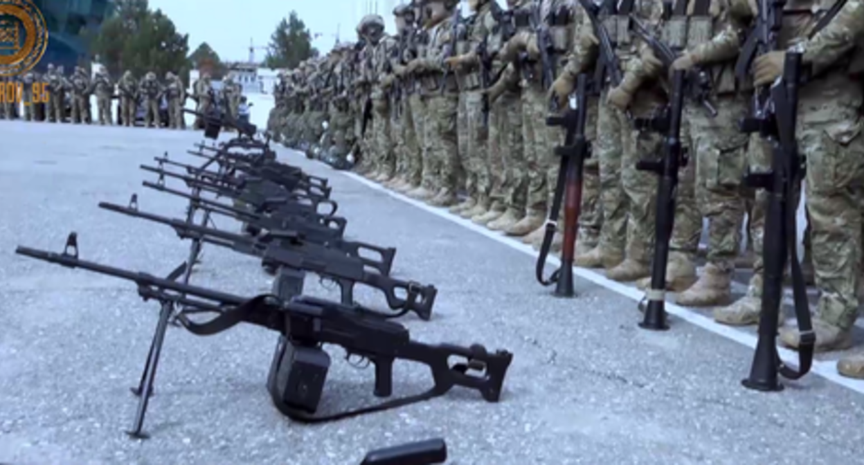 Chechen fighters in a formation line. Screenshot of the video published on Ramzan Kadyrov's Telegram channel on March 16, 2023 https://t.me/RKadyrov_95/3433 Chechen fighters in a formation line. Screenshot of the video published on Ramzan Kadyrov's Telegram channel on March 16, 2023 https://t.me/RKadyrov_95/3433