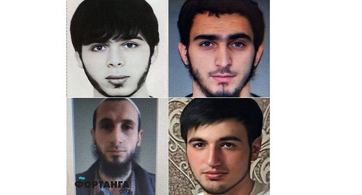 Mikail Moshkhoev, Ramazan Eldiev, Amir Bokov, and Amirkhan Gurazhev, residents of Ingushetia put on a wanted list. Screenshot https://t.me/fortangaorg/15233 Mikail Moshkhoev, Ramazan Eldiev, Amir Bokov, and Amirkhan Gurazhev, residents of Ingushetia put on a wanted list. Screenshot https://t.me/fortangaorg/15233