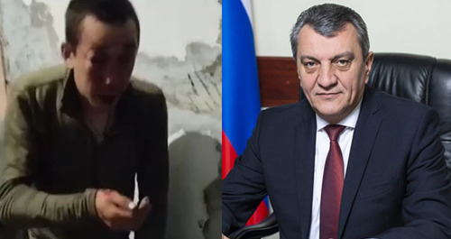Screenshot of a video record depicting bullying of a mobilized soldier. Sergey Menyailo (on the right). Collage by the "Caucasian Knot". https://t.me/bazabazon/16848 , Photos: Press Service of the Plenipotentiary Representative of the President of Russia in the Siberian Federal District http://sfo.gov.ru/polpred/polpred/ https://ru.wikipedia.org Screenshot of a video record depicting bullying of a mobilized soldier. Sergey Menyailo (on the right). Collage by the "Caucasian Knot". https://t.me/bazabazon/16848 , Photos: Press Service of the Plenipotentiary Representative of the President of Russia in the Siberian Federal District http://sfo.gov.ru/polpred/polpred/ https://ru.wikipedia.org
