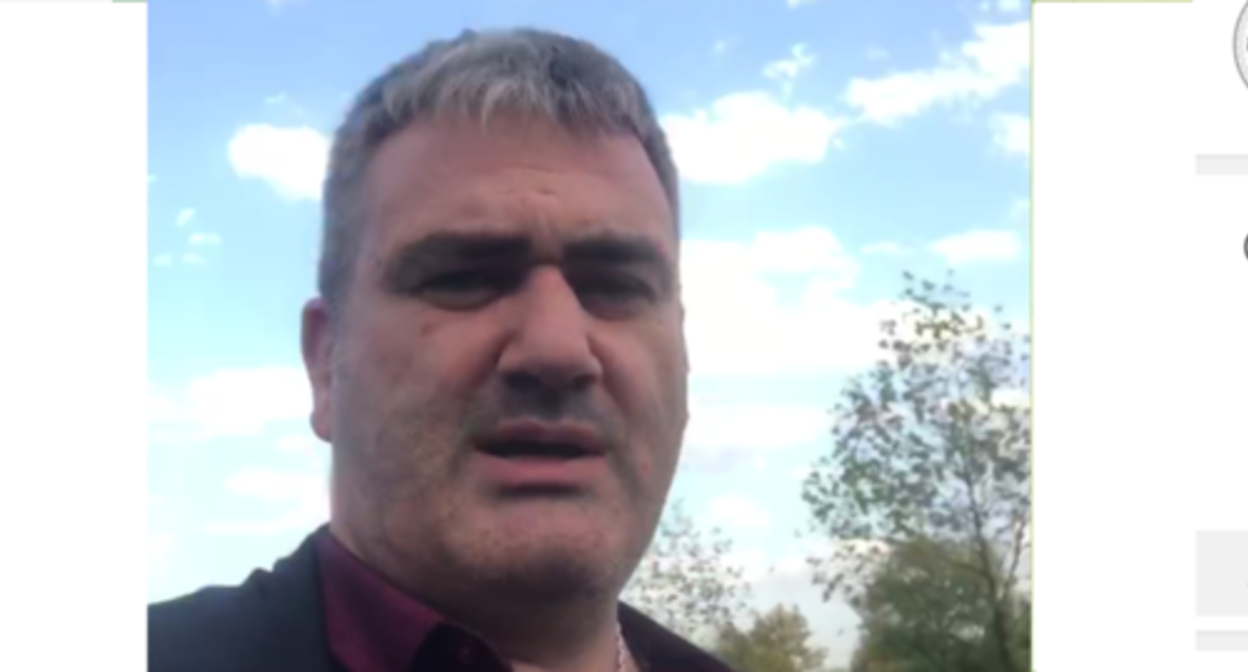 Alan Khasiev. Screenshot of the video on his Telegram channel https://t.me/vizovvremeni/2612 Alan Khasiev. Screenshot of the video on his Telegram channel https://t.me/vizovvremeni/2612