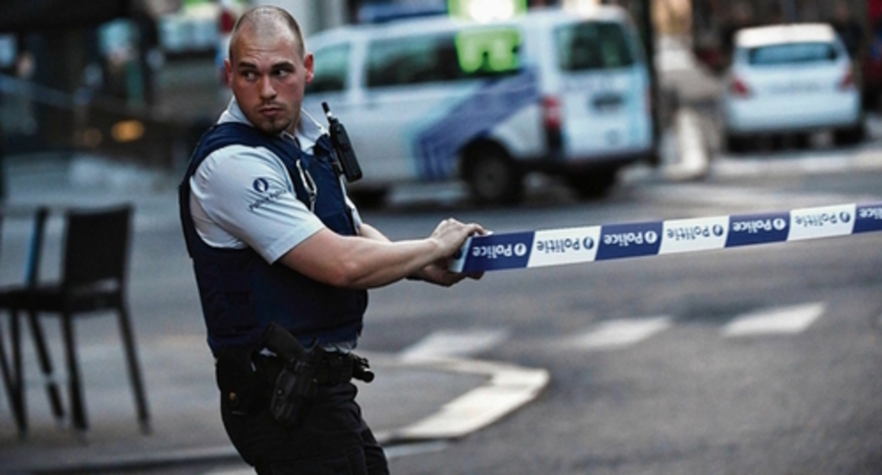 The Belgian police. Screenshot of the video by the ntv.ru The Belgian police. Screenshot of the video by the ntv.ru