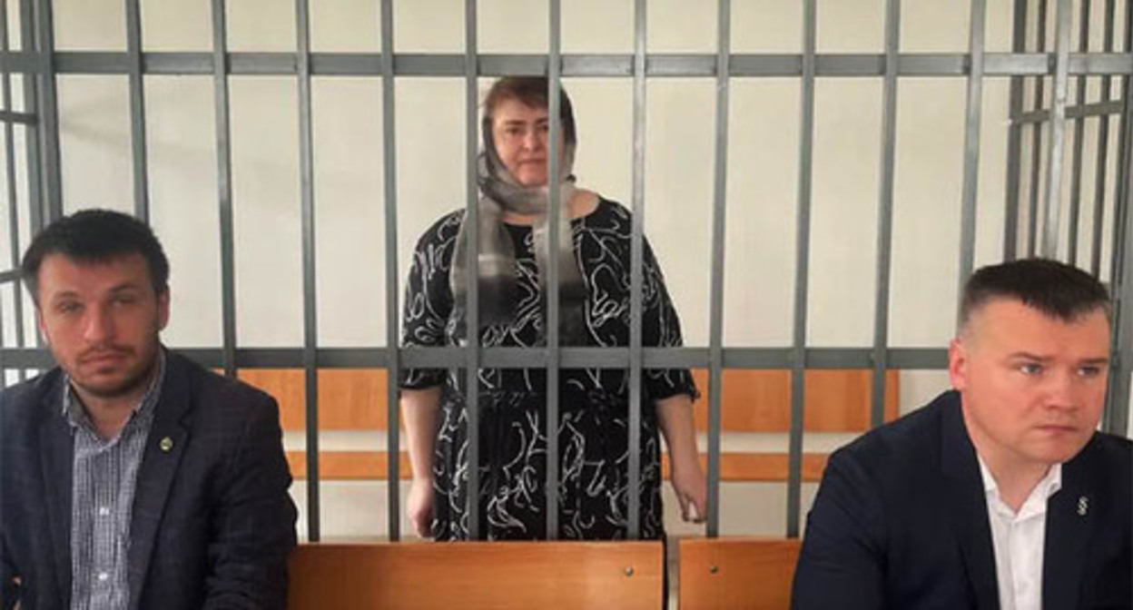 Zarema Musaeva in the courtroom. Photo from the Telegram channel "Krovavaya Barynya" (The Blood Lady) Zarema Musaeva in the courtroom. Photo from the Telegram channel "Krovavaya Barynya" (The Blood Lady)