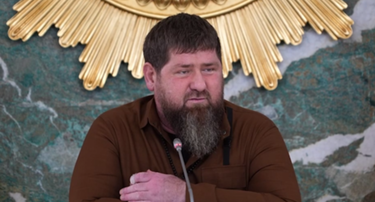 Ramzan Kadyrov at the meeting in Grozny. Screenshot of the video posted on Kadyrov's Telegram channel on August 7, 2023 https://t.me/RKadyrov_95/3805 Ramzan Kadyrov at the meeting in Grozny. Screenshot of the video posted on Kadyrov's Telegram channel on August 7, 2023 https://t.me/RKadyrov_95/3805