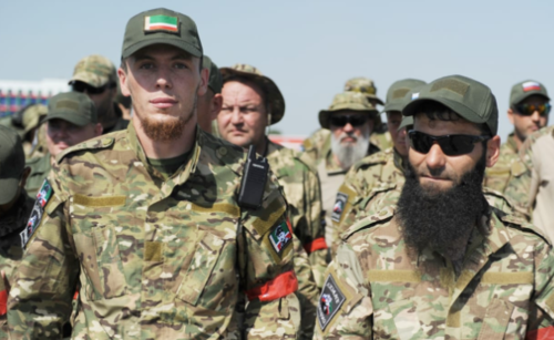 Khasan Yangulbaev (on the left). Screenshot of the photo published on the website of the "Grozny Inform" News Agency on August 9, 2023 https://www.grozny-inform.ru/news/svo/153345/ Khasan Yangulbaev (on the left). Screenshot of the photo published on the website of the "Grozny Inform" News Agency on August 9, 2023 https://www.grozny-inform.ru/news/svo/153345/