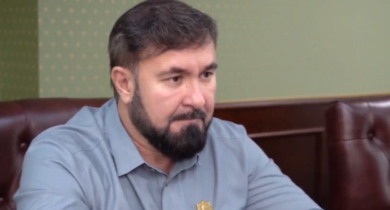 Mansur Soltaev. Screenshot of the video posted on Soltaev's Telegram channel on August 19, 2023 https://t.me/chechombudsman/2227 Mansur Soltaev. Screenshot of the video posted on Soltaev's Telegram channel on August 19, 2023 https://t.me/chechombudsman/2227