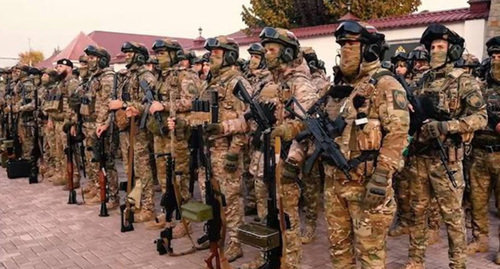 Members of the "Akhmat" unit. Photo: https://grozny.tv Members of the "Akhmat" unit. Photo: https://grozny.tv