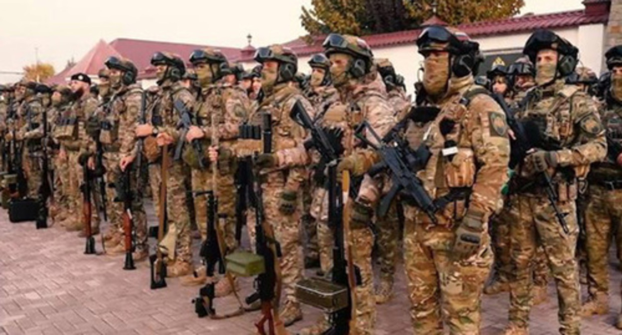Members of the "Akhmat" unit. Photo: https://grozny.tv Members of the "Akhmat" unit. Photo: https://grozny.tv