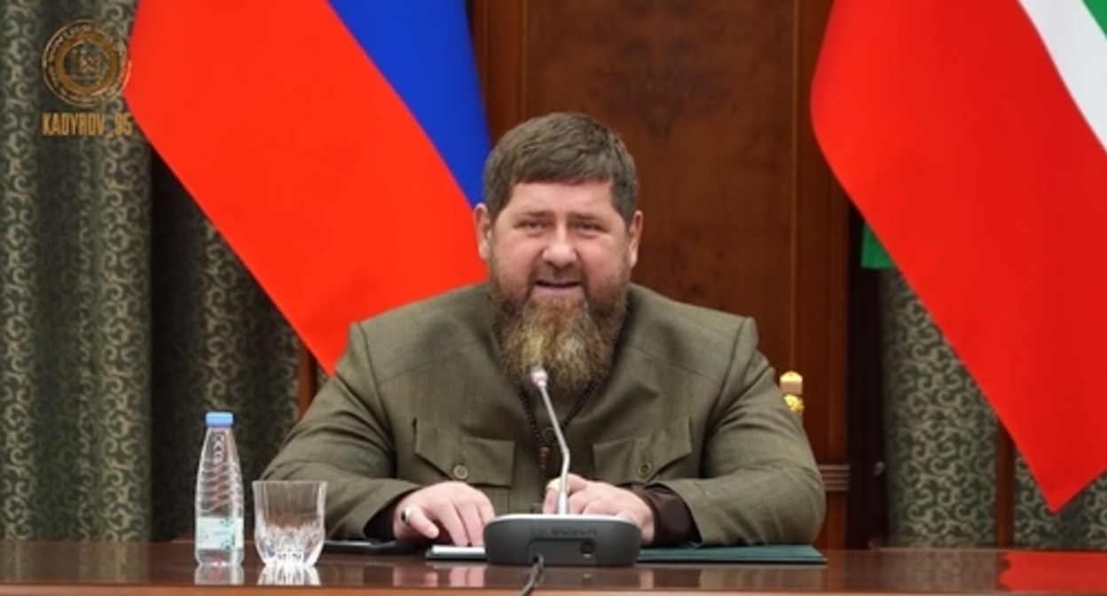 Ramzan Kadyrov speaks to law enforcement officers of Chechnya. Screenshot of the video posted on Kadyrov's Telegram channel https://t.me/RKadyrov_95/4323 Ramzan Kadyrov speaks to law enforcement officers of Chechnya. Screenshot of the video posted on Kadyrov's Telegram channel https://t.me/RKadyrov_95/4323
