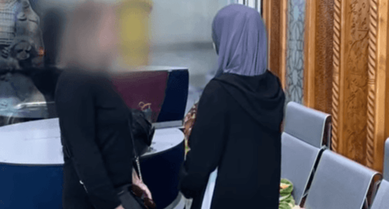 Leyla Gatagazheva (on the right). Screenshot of a video by the Ministry of Internal Affairs of the Russian Federation Leyla Gatagazheva (on the right). Screenshot of a video by the Ministry of Internal Affairs of the Russian Federation