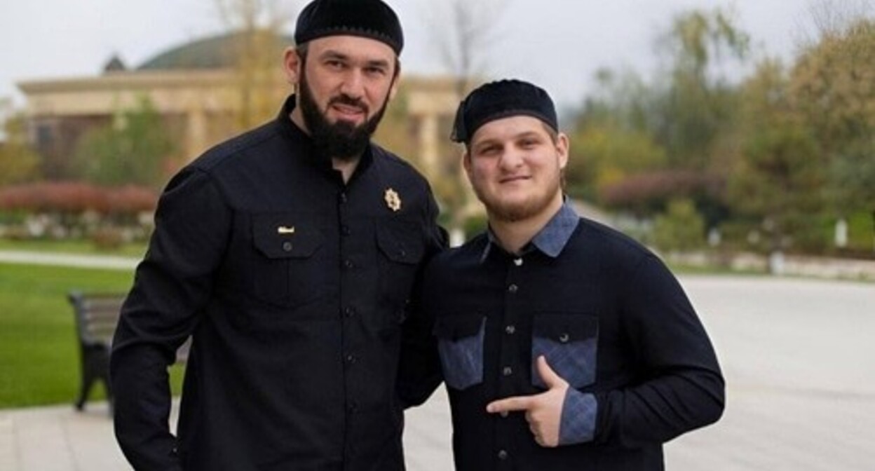 Magomed Daudov, the Speaker of the Chechen Parliament, and Akhmat, a son of Ramzan Kadyrov. Photo from Magomed Daudov's Telegram channel https://t.me/s/MDaudov_95 Magomed Daudov, the Speaker of the Chechen Parliament, and Akhmat, a son of Ramzan Kadyrov. Photo from Magomed Daudov's Telegram channel https://t.me/s/MDaudov_95