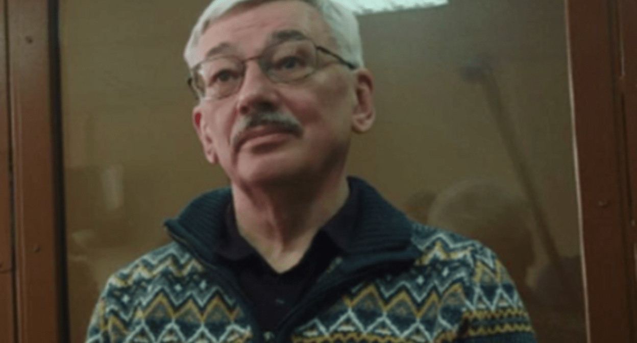 Oleg Orlov*. Screenshot of the photo posted by the RusNews on February 26, 2024 https://t.me/rusnews/49328 Oleg Orlov*. Screenshot of the photo posted by the RusNews on February 26, 2024 https://t.me/rusnews/49328