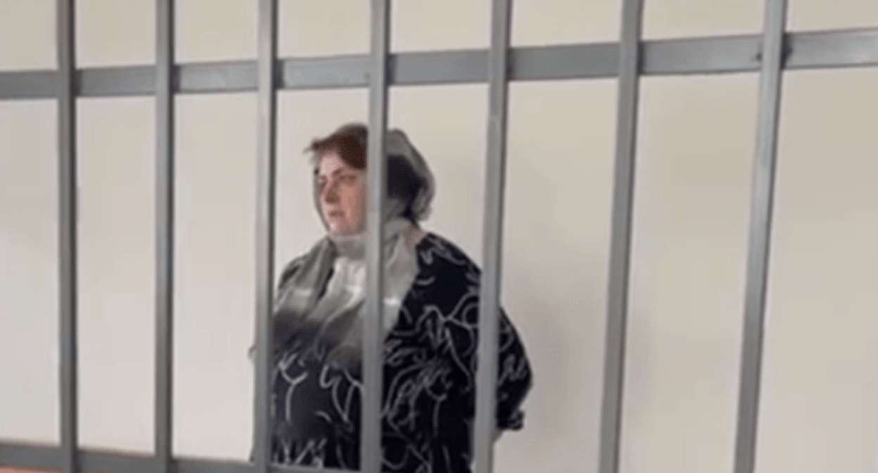 Zarema Musaeva. Photo: Telegram channel "Krovavaya Barynya" (Bloody Lady) / screenshot of a video Zarema Musaeva. Photo: Telegram channel "Krovavaya Barynya" (Bloody Lady) / screenshot of a video