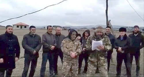 Murad Esmurziev (in the center, holding papers) in a video appeal to President Putin. Screenshot of the video posted in the Telegram channel of the "Fortanga" outlet https://t.me/fortangaorg/17448 Murad Esmurziev (in the center, holding papers) in a video appeal to President Putin. Screenshot of the video posted in the Telegram channel of the "Fortanga" outlet https://t.me/fortangaorg/17448