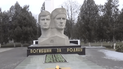 The monument to those who perished during the Great Patriotic War (WW II) in the town of Prokhladny. Screenshot of a video by the "Caucasian Knot" https://www.youtube.com/watch?v=SSq_so6nKnE&t=62s The monument to those who perished during the Great Patriotic War (WW II) in the town of Prokhladny. Screenshot of a video by the "Caucasian Knot" https://www.youtube.com/watch?v=SSq_so6nKnE&t=62s