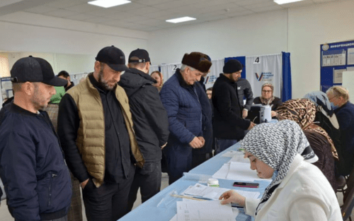 A polling station in Chechnya. Screenshot of the photo posted on the Telegram channel of the election commission in Chechnya on March 16, 2024 https://t.me/ikchr95/2730 A polling station in Chechnya. Screenshot of the photo posted on the Telegram channel of the election commission in Chechnya on March 16, 2024 https://t.me/ikchr95/2730