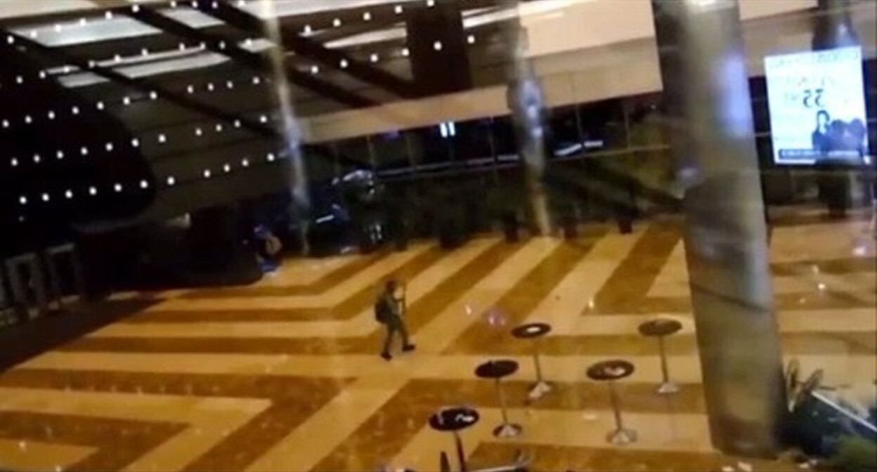Shooting at the Crocus City Hall. Screenshot of the video taken by an eyewitness and posted on the Baza Telegram channel https://t.me/bazabazon/26275 Shooting at the Crocus City Hall. Screenshot of the video taken by an eyewitness and posted on the Baza Telegram channel https://t.me/bazabazon/26275