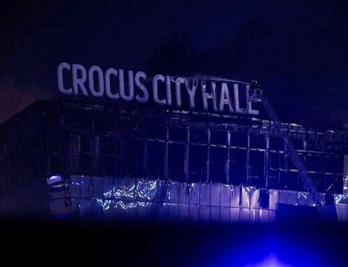 The Crocus City Hall after the fire. Moscow, March 24, 2024. Photo: Mosreg.ru https://ru.wikipedia.org The Crocus City Hall after the fire. Moscow, March 24, 2024. Photo: Mosreg.ru https://ru.wikipedia.org