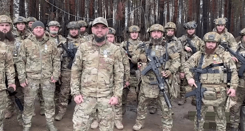 Screenshot of a video of the awarding of “Akhmat” fighters, published on Ramzan Kadyrov's Telegram channel t.me/RKadyrov_95/4615 Screenshot of a video of the awarding of “Akhmat” fighters, published on Ramzan Kadyrov's Telegram channel t.me/RKadyrov_95/4615